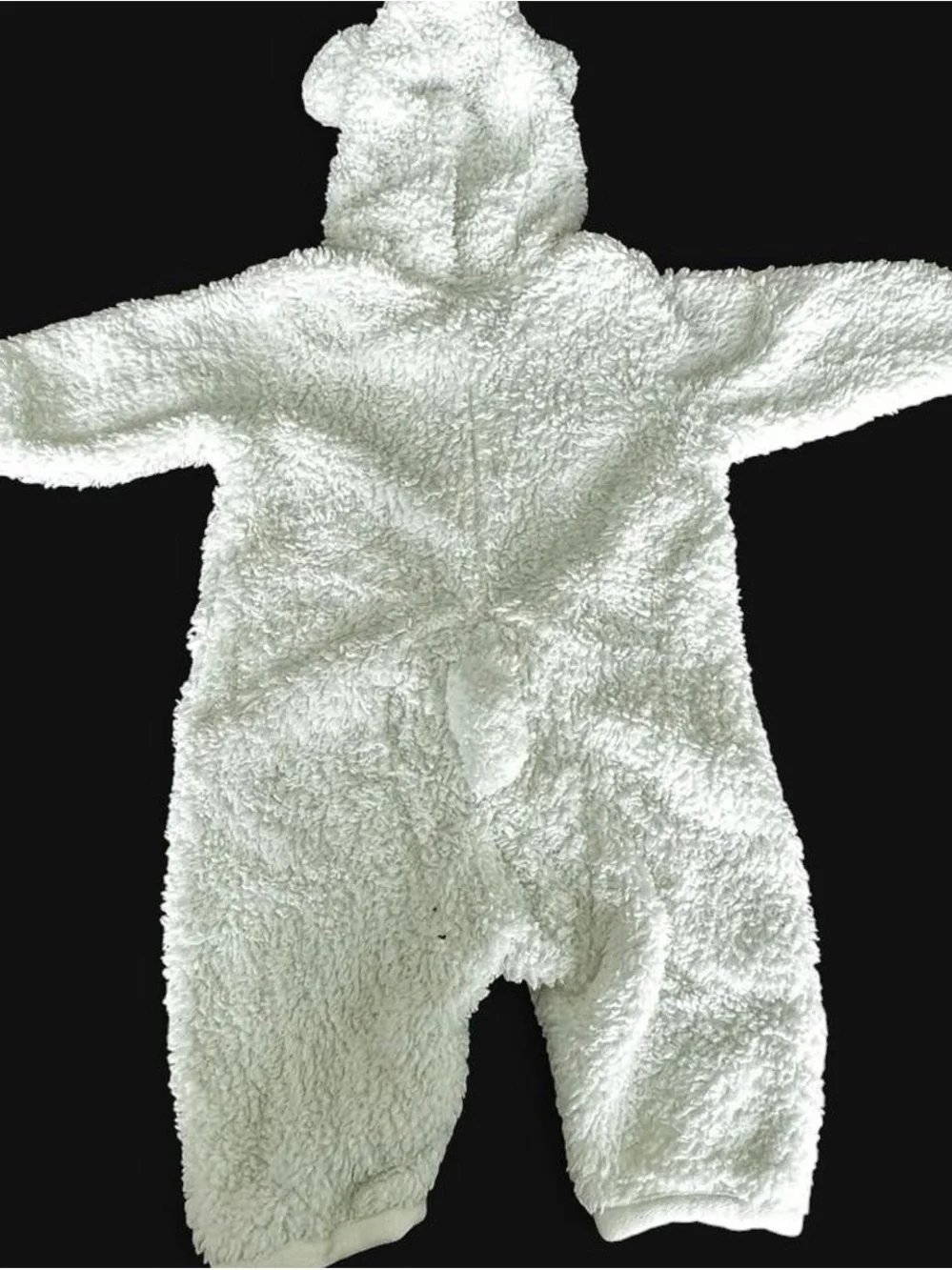 Patagonia White Sherpa Baby One-Piece with Hooded Ears